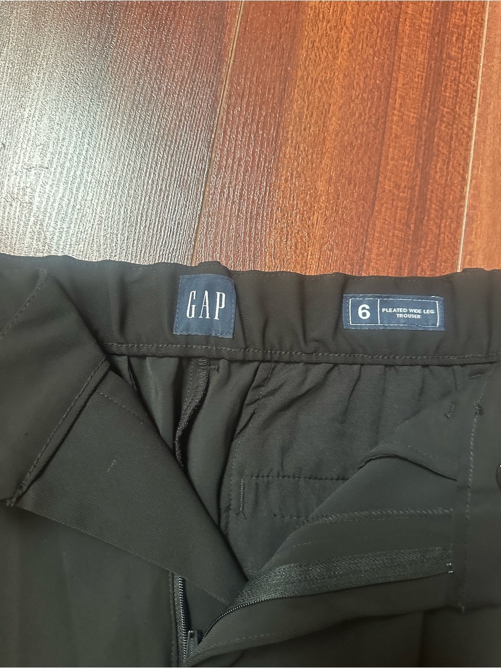 GAP Black Pleated Wide-Leg Trousers